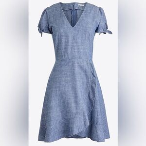 J. Crew Chambray Faux-Wrap Dress, Size 6 - NWT